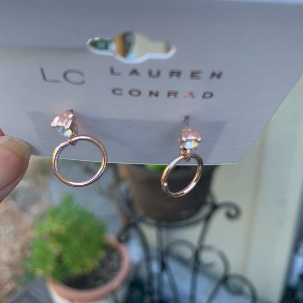 LC Lauren Conrad Beautiful Rose Gold Round Earrings